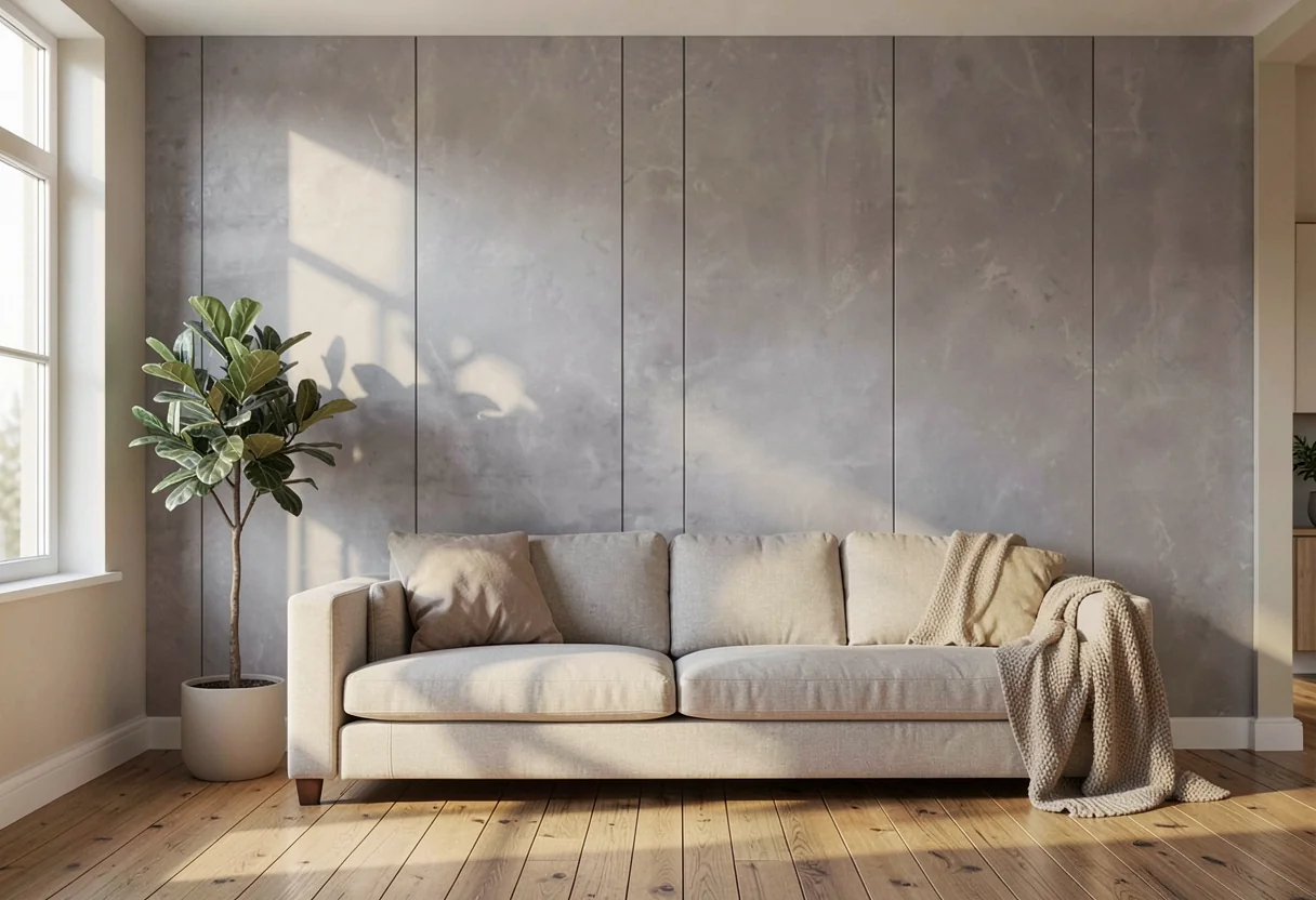 Фибробетон BYJAX-DREVESNO-BETONNAYA-PLITA-CLOUD-FOG-BLUE-GR в интерьере