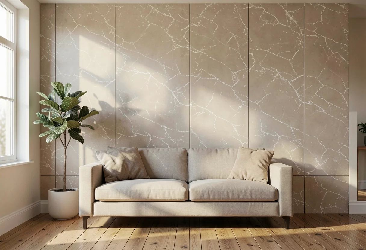 Тёсаный камень FOMI-CHISELED-STONE-CLOUD-WHITE в интерьере