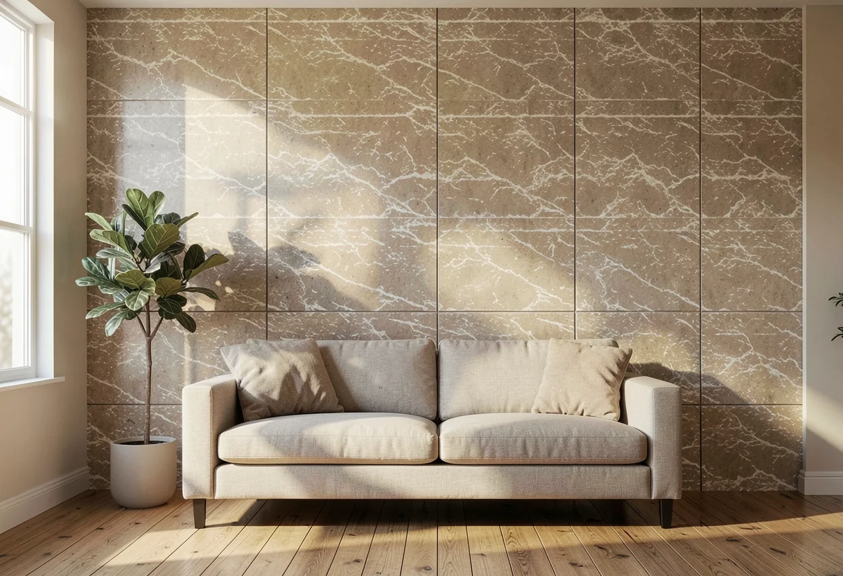 Тёсаный камень FOMI-CHISELED-STONE-GOLD-SESAME в интерьере