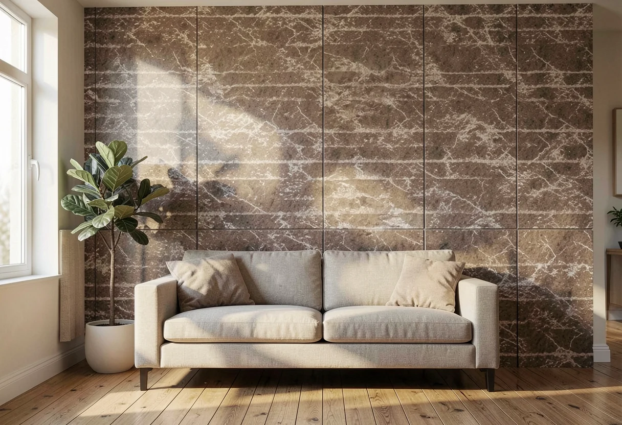 Тёсаный камень FOMI-CHISELED-STONE-MULTI-COLOR-RED в интерьере