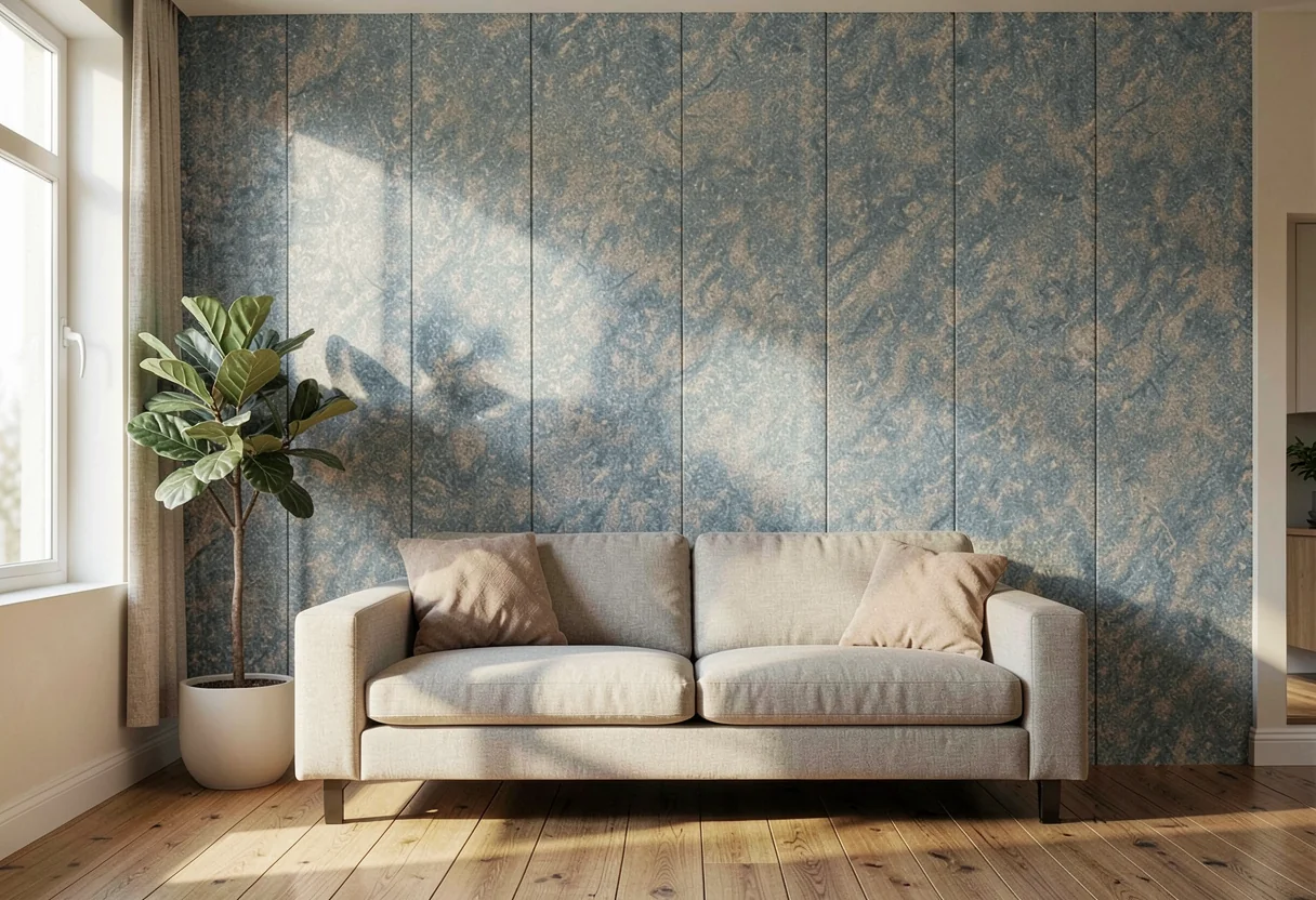 Облачный шёлк FOMI-CLOUD-SILK-TRAVERTINE-MULTI-COLOR-BLUE в интерьере