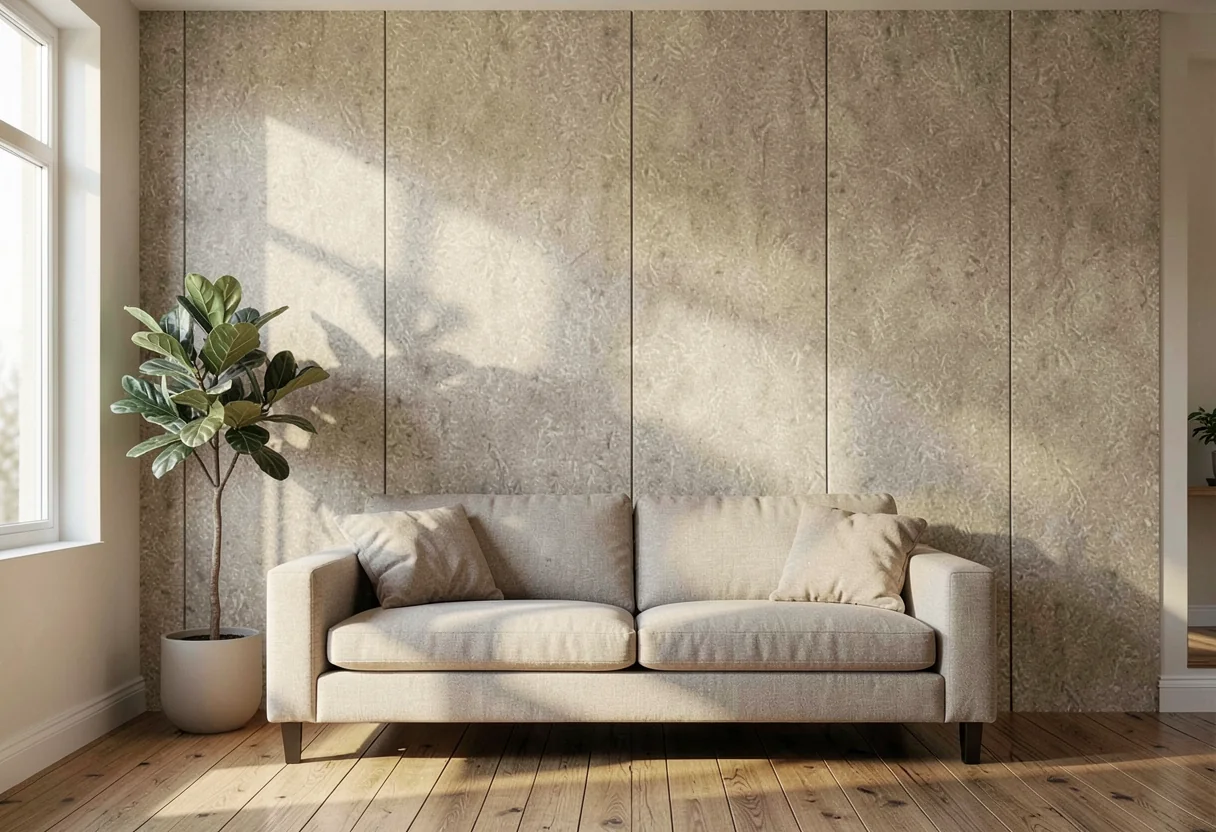Облачный шёлк FOMI-CLOUD-SILK-TRAVERTINE-PENCY в интерьере