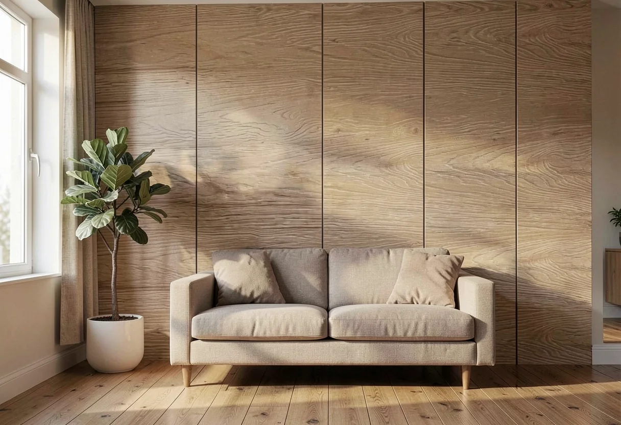 Натуральное дерево FOMI-ORIGINAL-WOOD-PLAIN-BROWN в интерьере