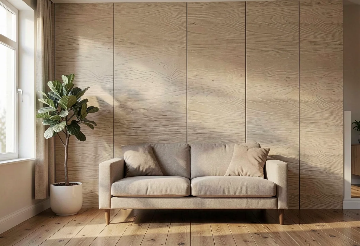 Натуральное дерево FOMI-ORIGINAL-WOOD-SUNSET-YELLOW в интерьере