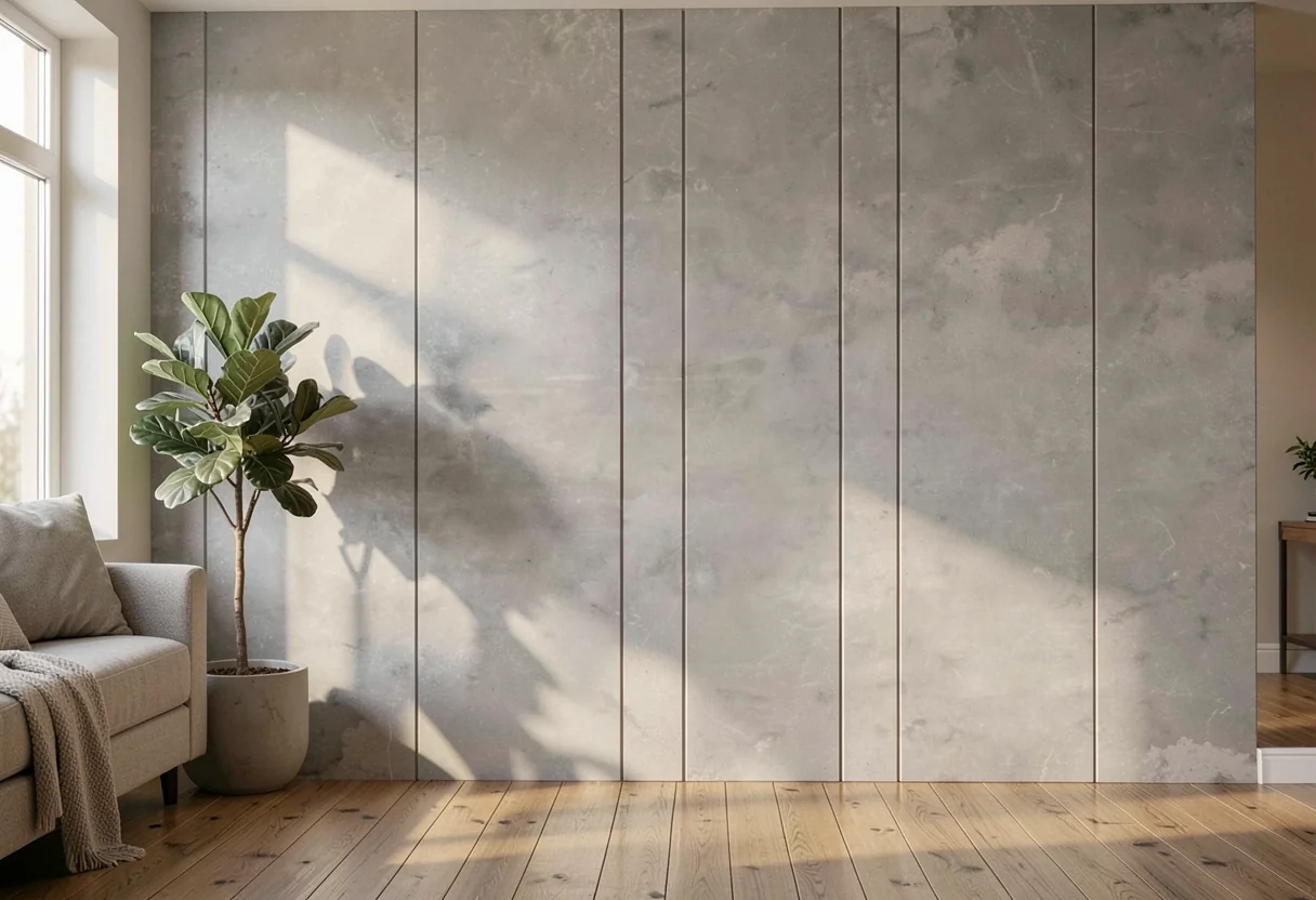 Шлифованный бетон FOMI-POLISH-CONCRETE-WALL-MEDIUM-GREY в интерьере