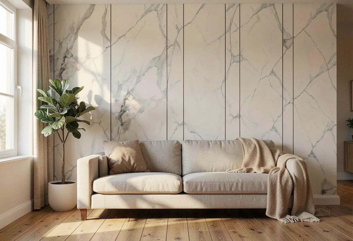 Полированный камень FOMI-POLISHED-STONE-SUNIS-WHITE в интерьере