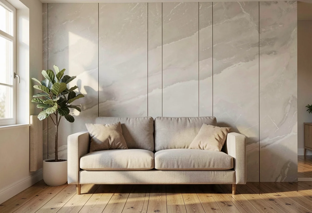Полированный камень FOMI-POLISHED-STONE-VEIL-GREY в интерьере