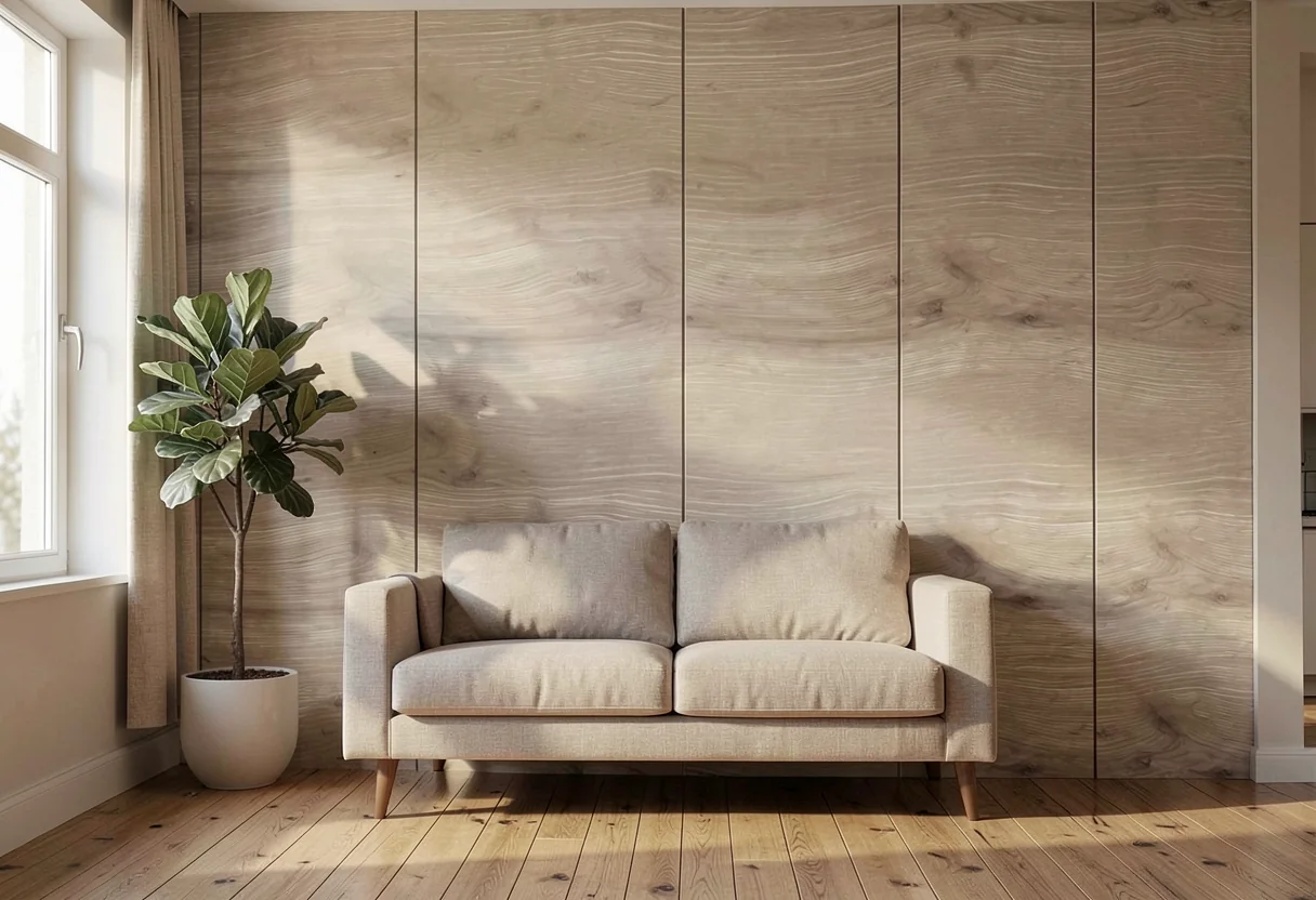 Брашированное дерево FOMI-POLY-WOOD-BROWNISH-YELLOW в интерьере