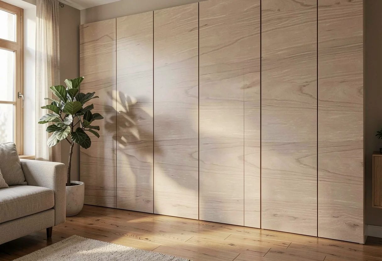 Брашированное дерево FOMI-POLY-WOOD-PLAIN-BROWN в интерьере