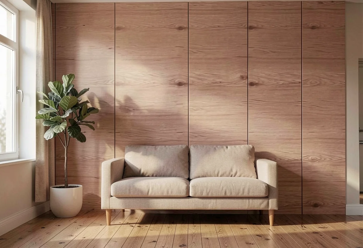 Брашированное дерево FOMI-POLY-WOOD-SUNGLOW в интерьере