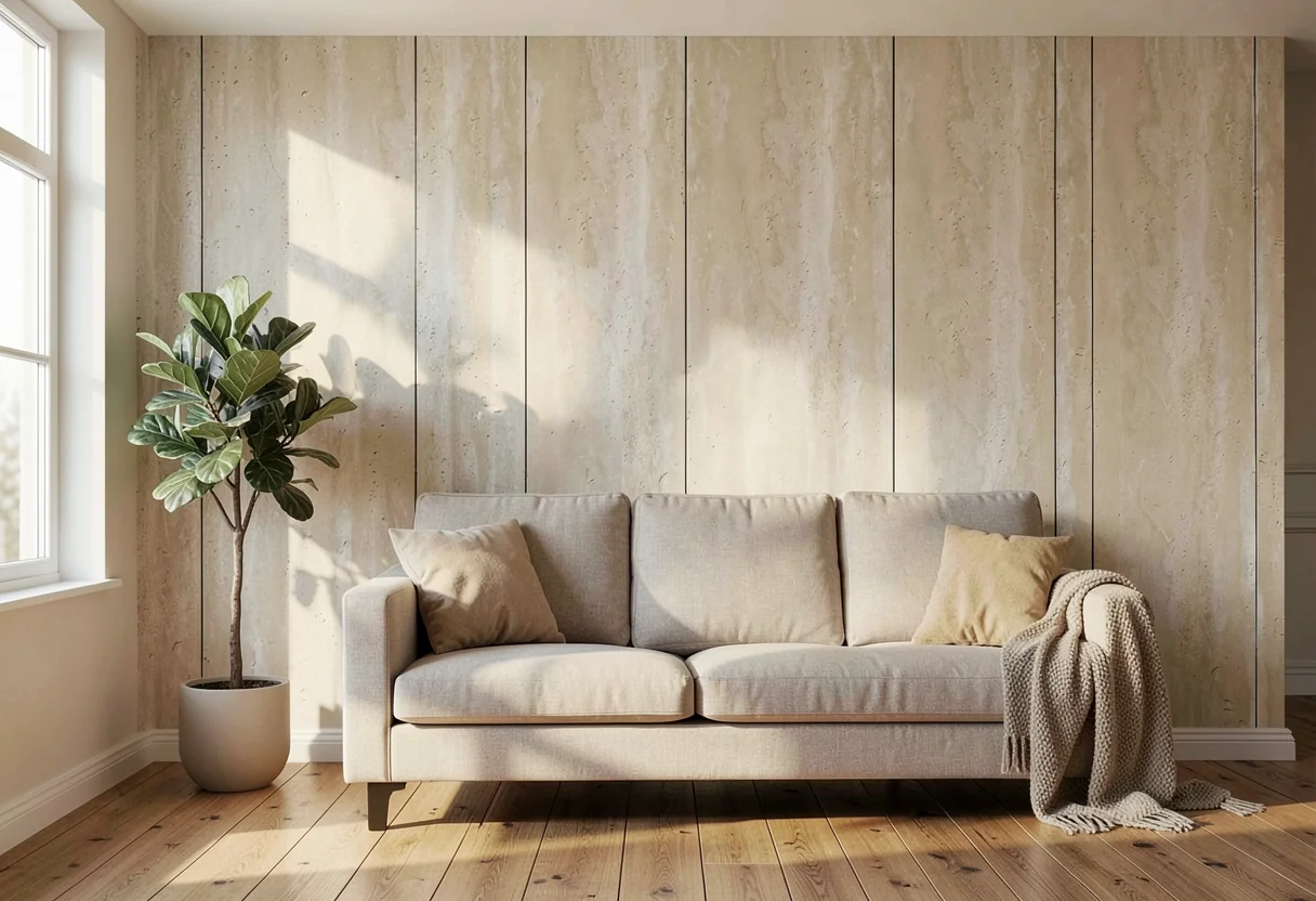 Римский травертин FOMI-ROME-TRAVERTINE-ANDES-YELLOW в интерьере