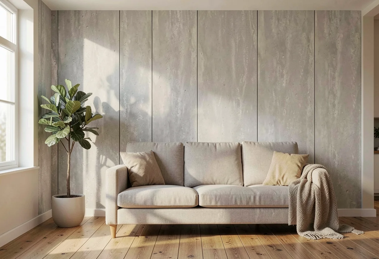 Римский травертин FOMI-ROME-TRAVERTINE-CLOUD-GREY в интерьере