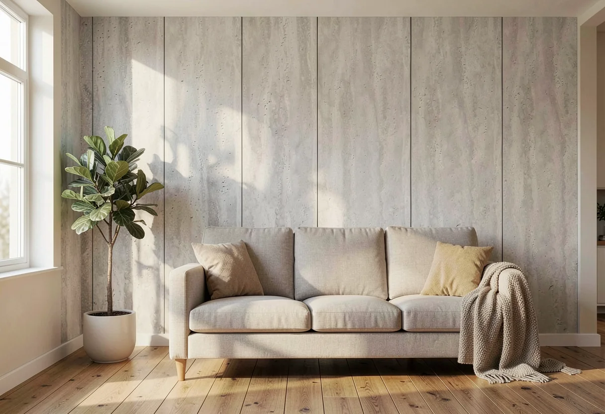 Римский травертин FOMI-ROME-TRAVERTINE-CLOUD-WHITE в интерьере