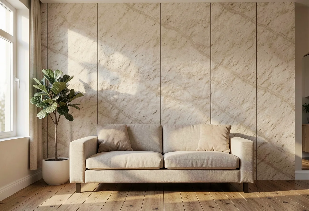 Грубый камень FOMI-ROUGHT-SURFACE-CASTOL-WHITE в интерьере