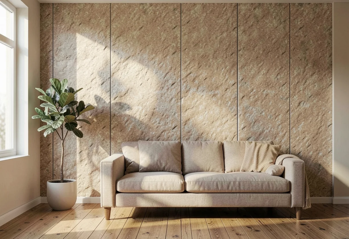 Грубый камень FOMI-ROUGHT-SURFACE-GOLD-SESAME в интерьере