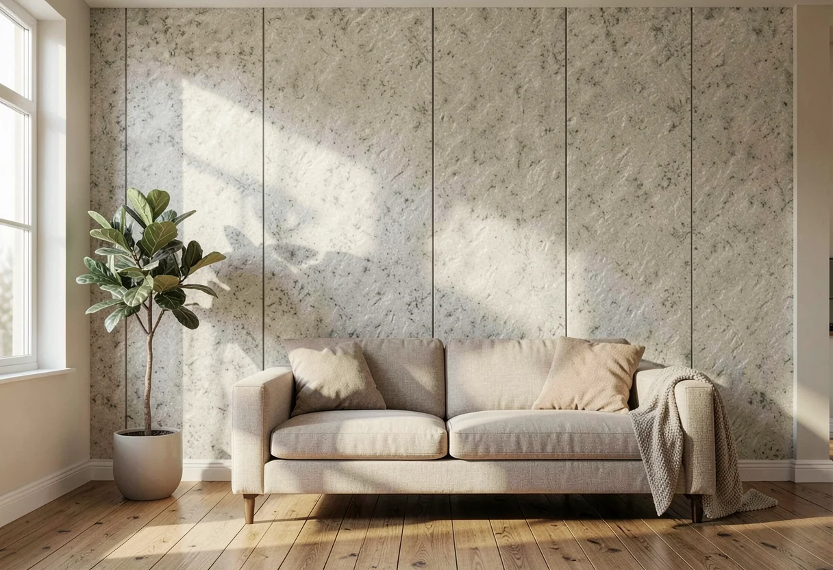 Грубый камень FOMI-ROUGHT-SURFACE-WHITE-SESAME в интерьере