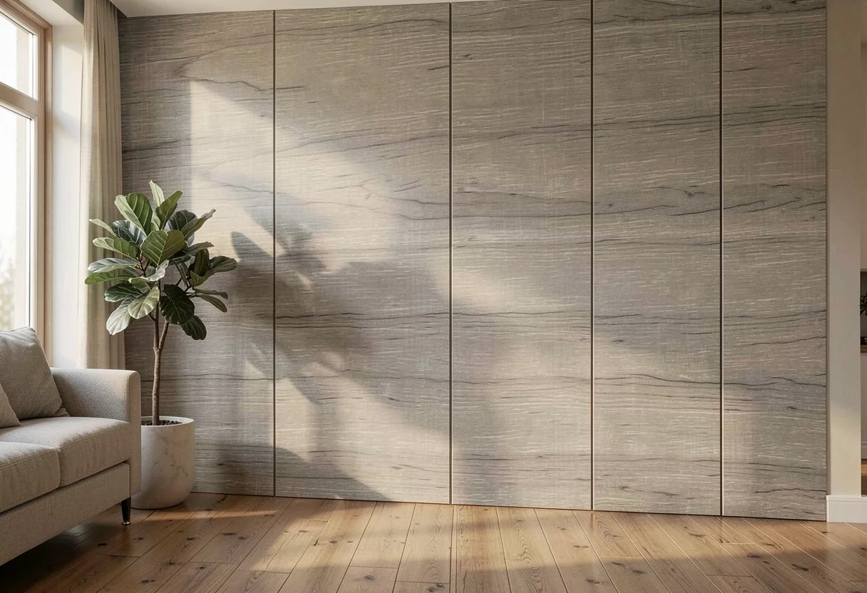 Пиленое дерево FOMI-SAWTOOTH-WOOD-PLAIN-BROWN в интерьере