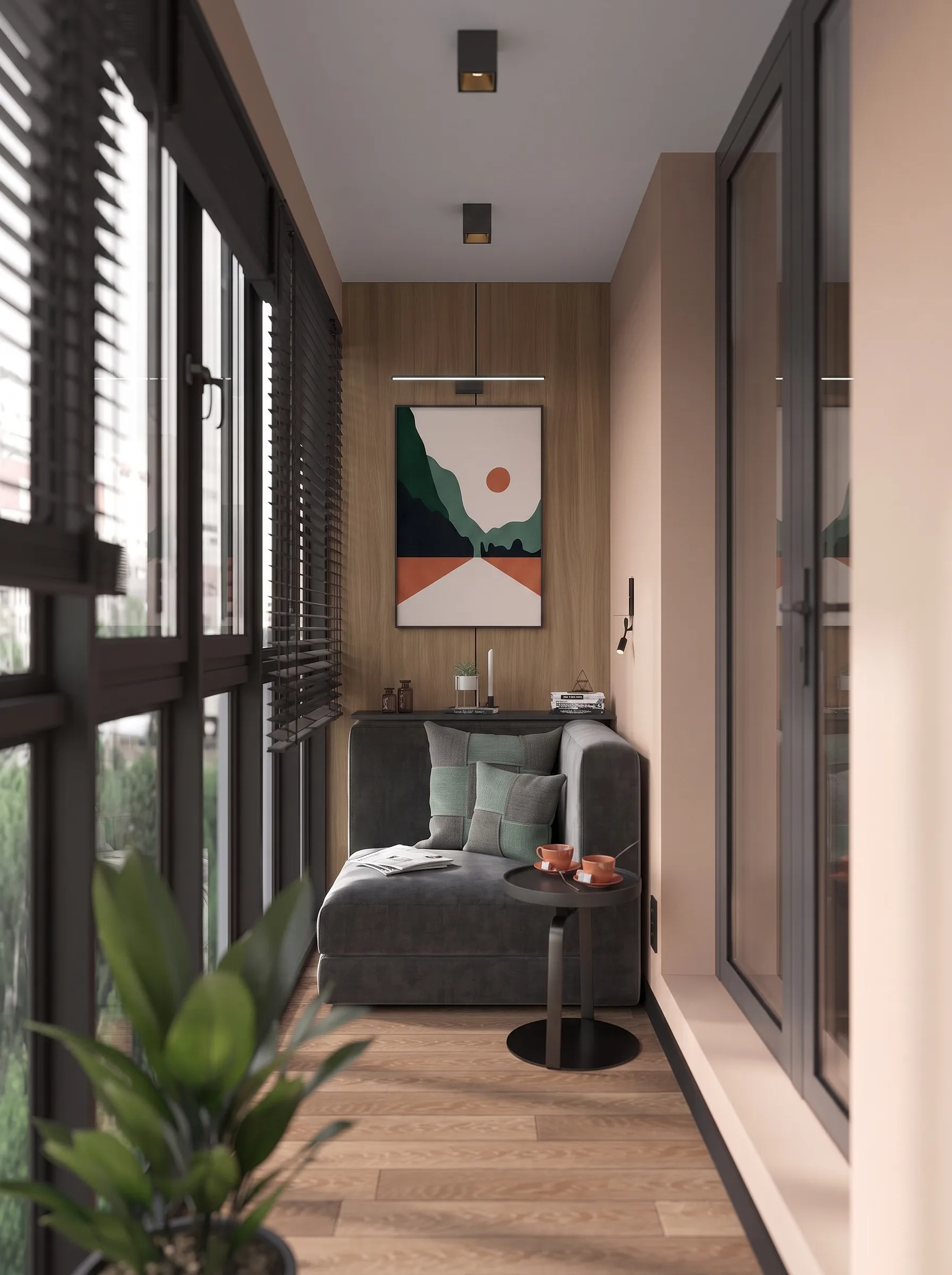 Бамбуковые панели РАУМ, Деревянная серия, DP001adm — Лоджия · балкон